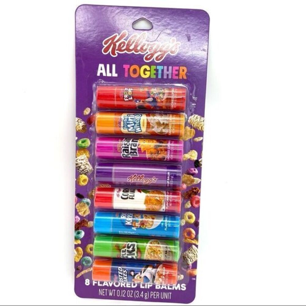Kellogg’s Cereal 8 Pack Flavored Lip Balm Set Fruit Loops, Apple Jacks